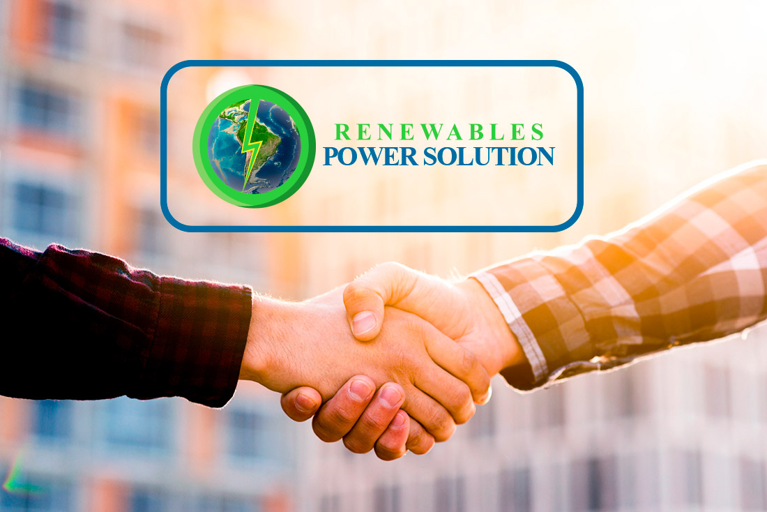 Primer plano de ingenieros dándose la mano. Creación nueva sociedad Power Solution